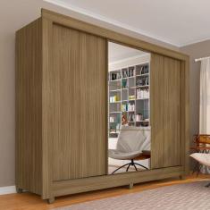 Guarda Roupa Casal C/ Espelho 3 Pts Betina Boreal - MOVEIS ARAPONGAS, 