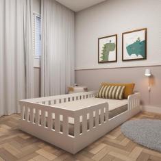 Cama Infantil Montessoriana Solteiro Sol Branco - Bramov Móveis