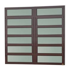 Janela de Alumínio Basculante 2 Seções 120x240cm Vidro Mini Boreal Elite Brimak Corten