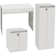 Escrivaninha Armario e Balcao Para Escritorio MEX73X51X49 Branco Tecno Mobili