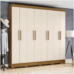 Guarda Roupa Casal 08 Portas 04 Gavetas B51 Briz Nature Com Off White