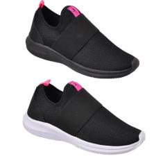 Kit 2 Pares Tênis Meia Feminino Academia Caminhada Treino - Fugees, Pr