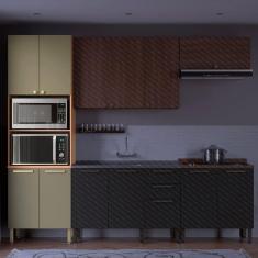 Paneleiro Torre Quente Sálvia 70cm Para Micro e Freijó/Verde