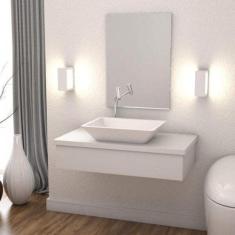 Conjunto Bancada para Banheiro 80cm com Cuba Rt45 800W Metrópole - Com