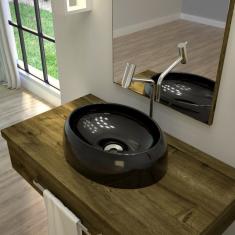 Kit Cuba Ov39 C/Válvula 1 Polegada E Sifão Pvc E Flexível Compace Preto