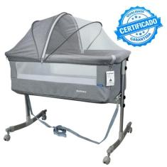 Berço Portátil Moisés Co-bed Balanço E Cinta Cinza - KaBaby