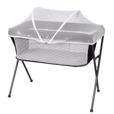 Berço Co-Leito Bari Preto Cinza Portatíl para Bebês de até 9 Kg