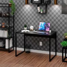 Escrivaninha Mesa Para Escritório Diretor Estilo Industrial 100cm Preto