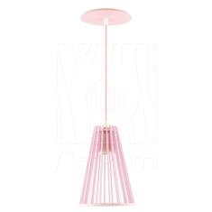 Luminária Pendente Madeira Koni Escritório Sala Soquete E27 - Madelumi