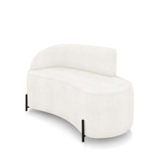 Sofá 2 Lugares Orgânico 140cm Pé Ferro Preto Morgan Bouclê Off White D