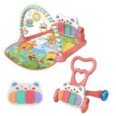 Tapete de Atividades Bebê Vira Andador Smile Rosa Maxi Baby