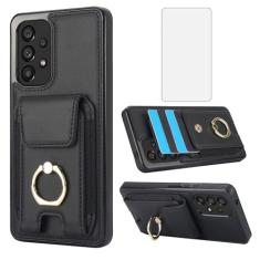 Asuwish Capa de telefone para Samsung Galaxy A53 5G com protetor de tela de vidro temperado capa carteira e suporte de anel fino suporte de cartão acessórios de celular de couro A 53 G5 53A SM A536U