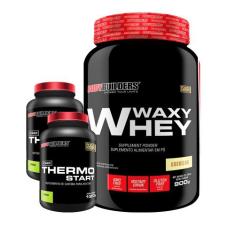 KIT Waxy Whey 900g + 2x Thermo Start 120g Limão - Bodybuilders,  Bauni