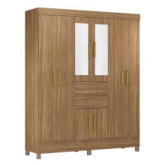 Guarda Roupa Casal Munique Amêndola Touch Com Espelho  Demóbile