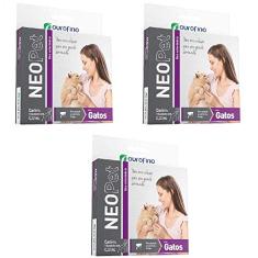 Antipulgas E Carrapatos Neopet Ourofino Para Gatos De 1 A 8kg - 03 Unidades