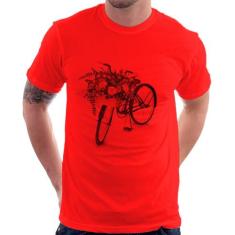Camiseta Bicicleta Cesto De Flores - Foca Na Moda