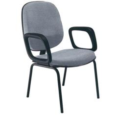 Cadeira Com Braços Diretor Para Escritório Linha Uno Cinza