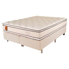 Cama Box Queen Size (Box + Colchão) 158X198X67 Bali Prorelax Molas Ensacadas Pillow Top Duplo - Bege