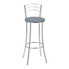 Banqueta Alta Cromada Bc26/a A101 Treparoni Cinza