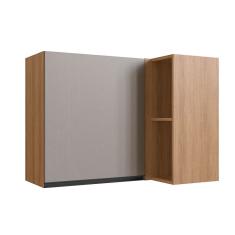 Armário Aéreo Cozinha De Canto 1 Porta 2 Prateleiras Quiditá Montana/fumê