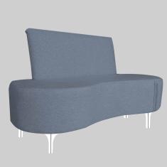 Sofá 2 Lugares Feijão Organico Pes Metal Cromados 140cm Grafitte