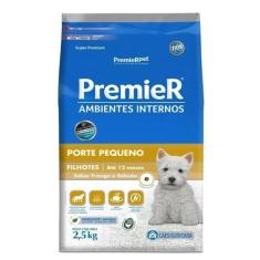 Ração Premier Pet Ambientes Internos Cães Filhotes Frango e Salmão 2.5