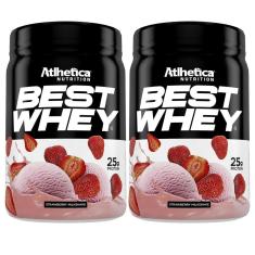 Kit 2X Best Whey - 450g Strawberry Milkshake - Atlhetica Nutrition