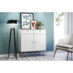 Aparador Retro Metal Onix Branco Ac - Cor: Branco