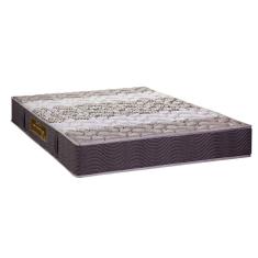 Colchão Casal 198x158cm Espuma Orthopedic Plus Sankonfort Faixa Marrom/Tampo Bege Estampado