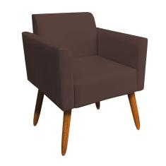 01 Namoradeira E 01 Poltrona Marisa Suede Marrom