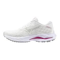 Mizuno Tênis de corrida feminino Wave Inspire 20 Project Zero, Branco/roxo fúcsia, 40