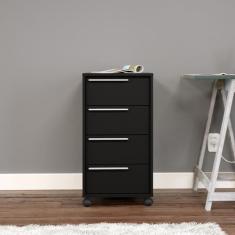 Gaveteiro com 4 Gavetas Maia Preto Politorno