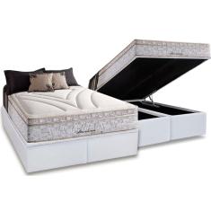 Conjunto Box Baú King: Colchão Molas Herval Maxspring American + Base crc Courano White (193x203)