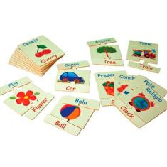 Brinquedos Educativos Alfabeto Ilustrado em Inglês 54 Peças