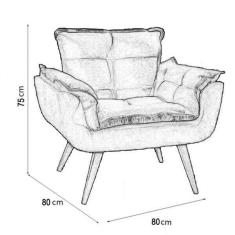 Poltrona Decorativa Opala Suede Bege