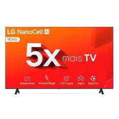 Smart TV 4K LG NanoCell 65" Polegadas 65NANO80TSA Processador A5 Ger7 AI Alexa Controle Smart Magic e Wi-Fi Bivolt