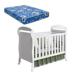 Berço Americano Danny Branco Acetinado Com Colchão Ortobom ? Reller