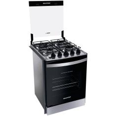 Fogão de Embutir Brastemp 4 Bocas BYO4EBR com Mesa de Inox, Dupla Chama e Grades Individuais Bivolt – Inox