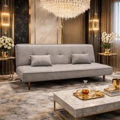 Sofá Cama Silver Linho Carvalho 1,92 - Shop das Cabeceiras, Carvalho