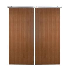 Porta Dupla De Correr P- Verniz Kit Alumínios 210x140