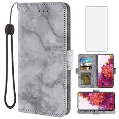 Asuwish Capa compatível com Samsung Galaxy S20 FE e protetor de tela de vidro temperado com compartimento para cartão, suporte, carteira de mármore, capa para celular Gaxaly S 20 20FE S20FE5G S20FE