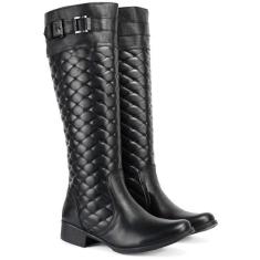 Bota Montaria Feminina Couro Legitimo Com Metalace No Cano 208 Cla-Cle