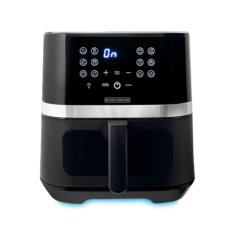 BLACK+DECKER Air Fryer Fritadeira Digital Gourmand Gris, Painel Touch, Sem Óleo, 12 Programas de Preparo, Capacidade de 5,5L, Modelo AFDLG, 110V