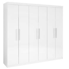 Guarda Roupa Casal 6 Portas 4 Gavetas - Leblon-branco - M vei