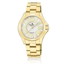 Relógio Pulso Jean Vernier Feminino Aço Dourado Jv01126