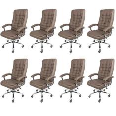 Kit 8 Cadeiras Escritório Presidente Ergonômica NR17 e Molas Office Os