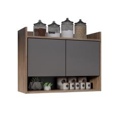 Armário de Cozinha Aéreo 70,5 cm 2P com Nicho Colin Freijó/Grafite M12 - D'Rossi