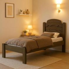 Cama de solteiro Iris para quarto reforçada produzida em MDF estilo mo