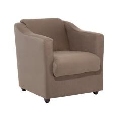 Poltrona Tyda Fixa Apoio para os Braços Veludo Light Suede Castor Matrix