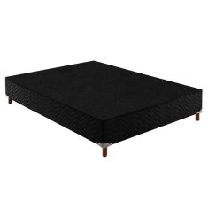 Cama Box Base Universal Casal Sommier Rústico Bordado Black (138x188x20) - Paropas
